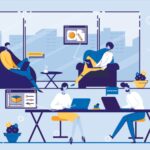 Modern office interior designed using AI technology by Officebanao