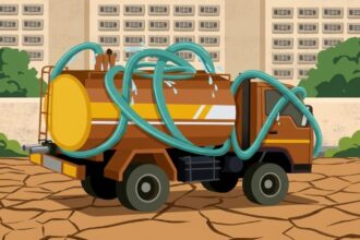 Water tankers lined up in Bengaluru during severe water shortage