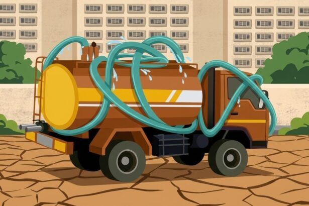 Water tankers lined up in Bengaluru during severe water shortage