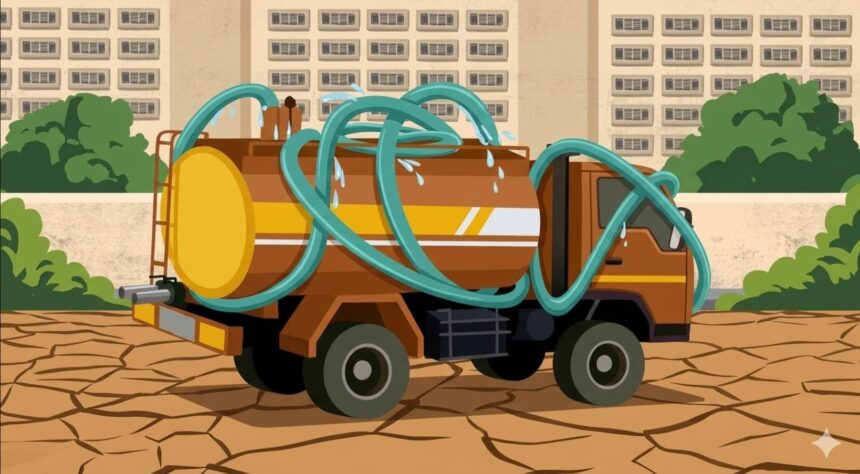 Water tankers lined up in Bengaluru during severe water shortage
