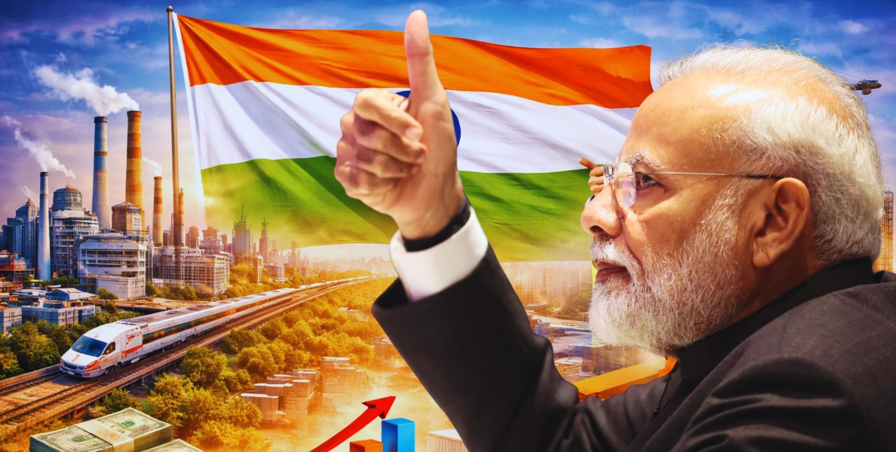 Industrial park development in India under BHAVYA scheme with factories and infrastructure
